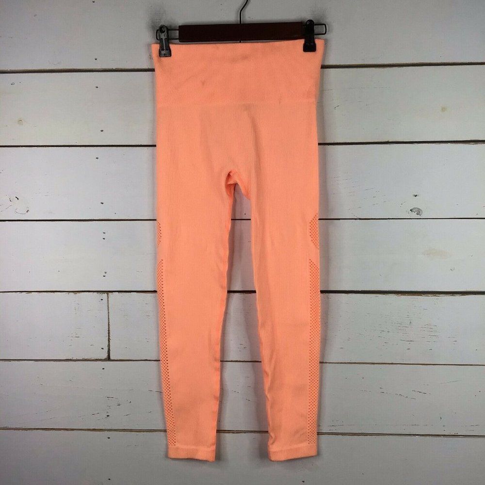 New DKNY High Waisted Seamless Ankle Leggings Activewear Mimosa Women's Small